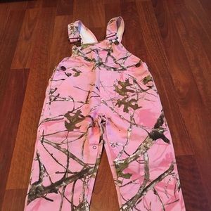 Toddler girl pink camo overalls